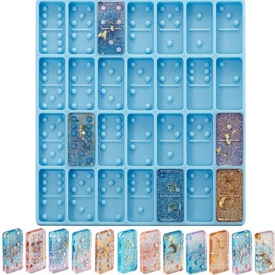 Domino Mold for Resin Domino Mold for Epoxy Candy Clay Chocolate Mould 28 Caviti