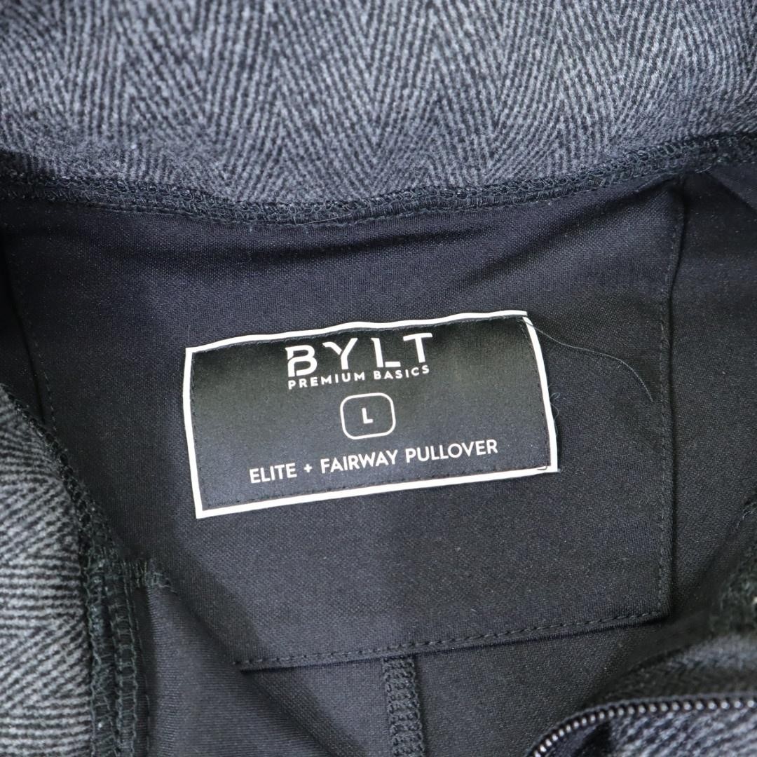 BYLT Elite Fairway Pullover Jacket Mens Large Gray Golf Quarter Zip Sweatshirt