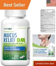 200-Count Mucus Relief DM Tablets with Dextromethorphan Guaifenesin for Adults