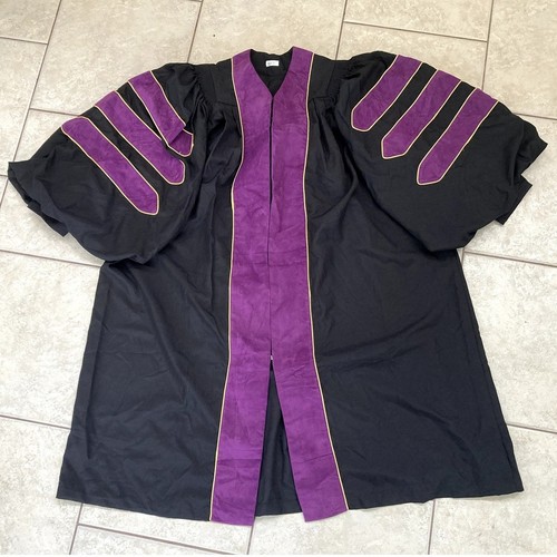 Graduation Doctoral Teacher Gown Professor Faculty Regalia Purple Black ...