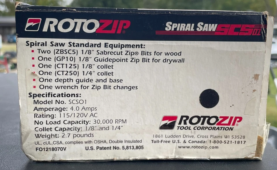 Vintage USA MADE! NOS Heavy Duty RotoZip Spiral Saw in Original Sealed Box - Image 3 of 4