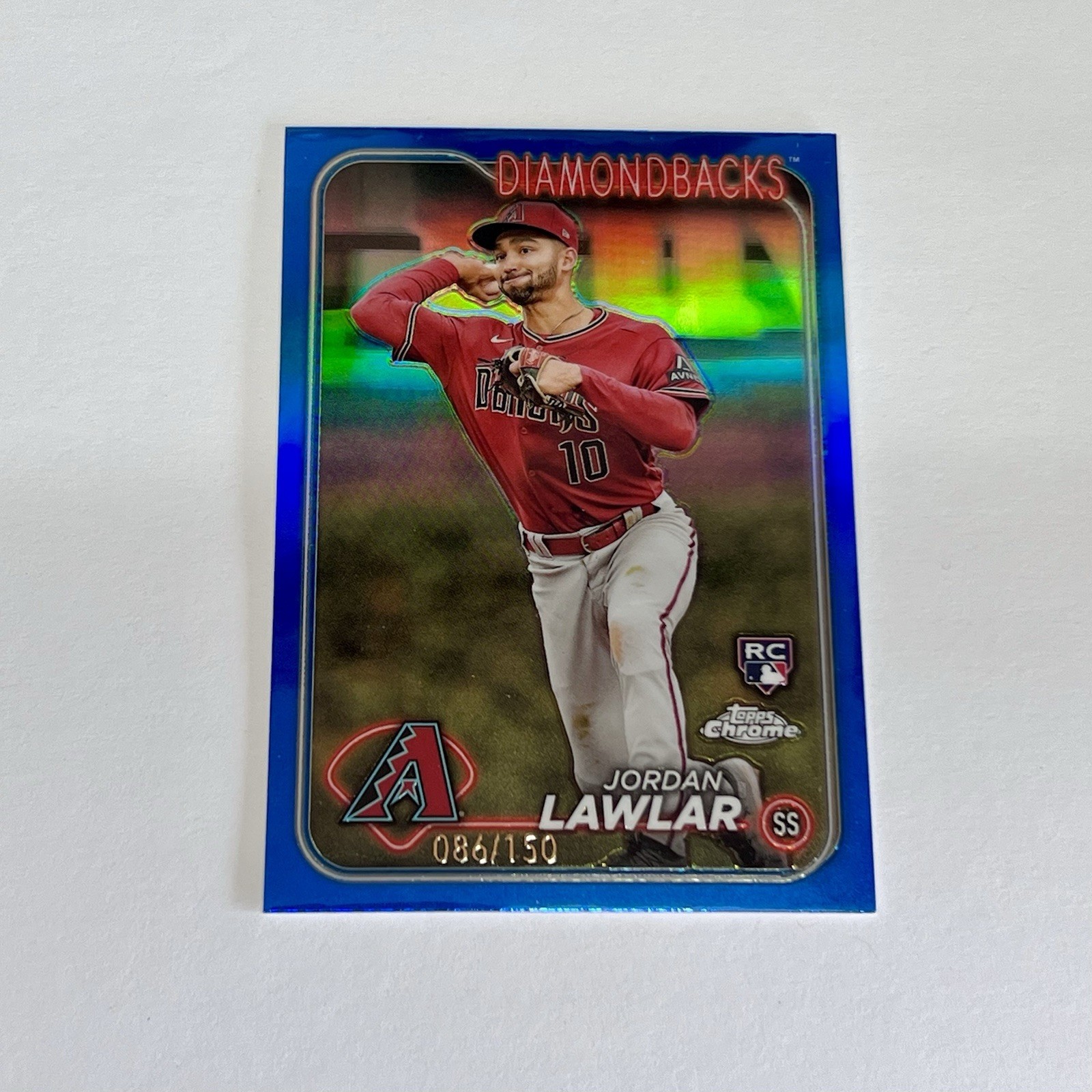 2024 Topps Chrome - Jordan Lawlar #229 Blue Refractor /150 (RC)