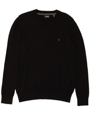 IZOD Mens V-Neck Jumper Sweater Medium Black Cotton LI08