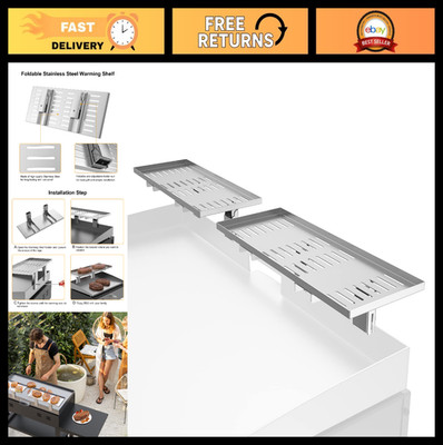 Foldable Universal Grill Warming Rack/Shelf for 17''-36'' Flat Top Griddles, 2 P