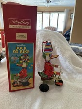 Schylling Duck on Bike Wind-Up Tin Toy Collector Series 1999 Animals