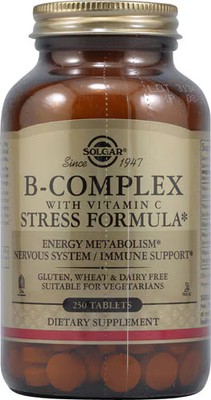 2 X Solgar B-Complex with Vitamin C Stress Formula -- 250 Tablets