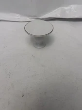 White cupcake stand ceramic with gold rim