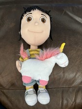 Despicable Me 15  Plush Agnes Holding Fluffy Unicorn Universal Studios Doll EUC