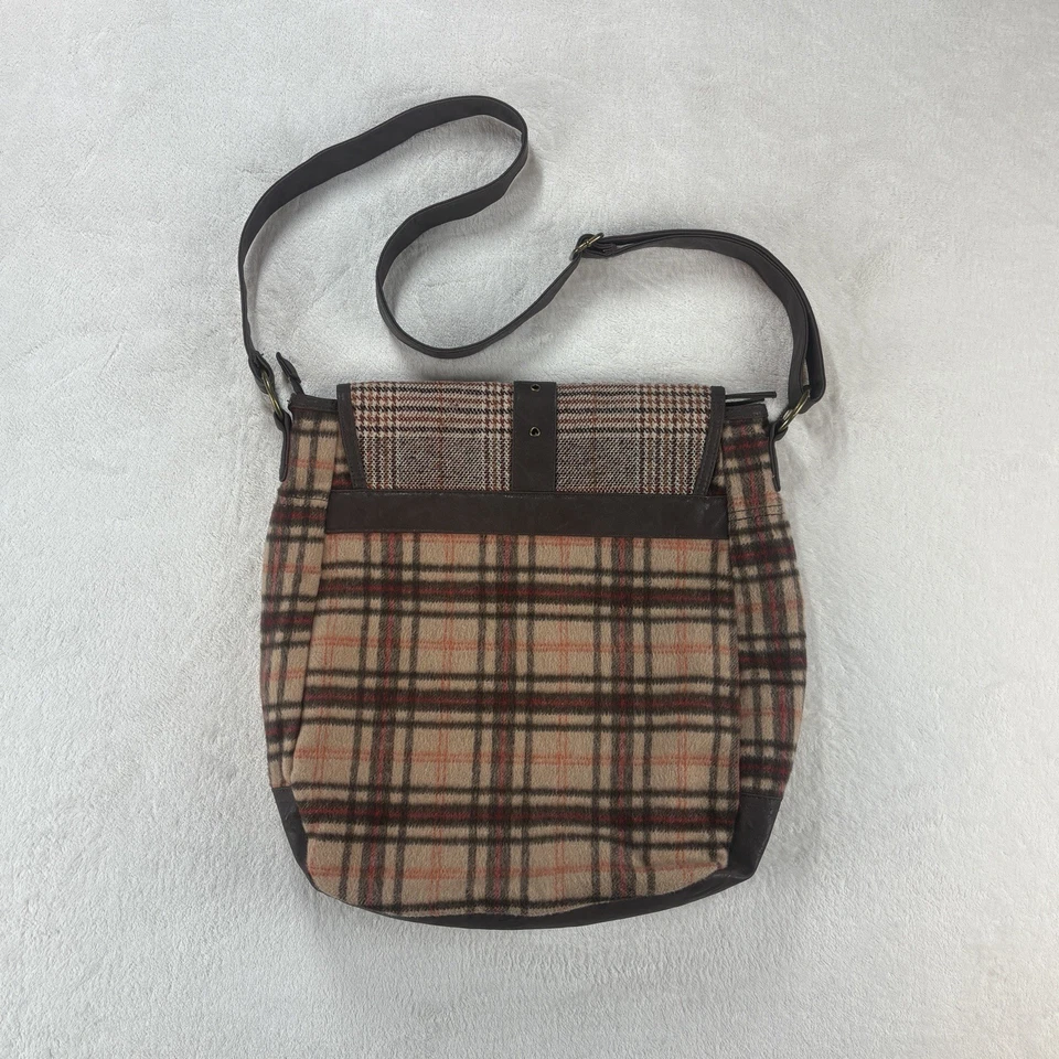 Bolso de Mano Mensajero De Colección Y2K Icing Para Mujer Marrón A Cuadros Clásico Academia Preppy Foto 4 de 4