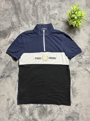 Fred Perry Zipped Funnel Neck Polo Shirt / Size S