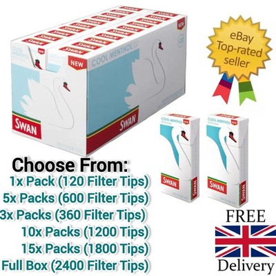 Swan Extra Slim Filter Tips Cool Menthol (120 Filter Tips) pro Packung kostenlose Lieferung