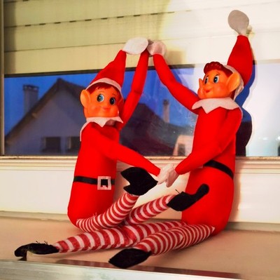 Puppen Frecher Wichtel Streichel Weihnachtselfe Mädchen und Junge Deko Elfe