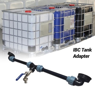 IBC-Tankhahn-Adapter, IBC-Tank-Gewindehahn mit 1 Rohr und 2 gebogenen Anschlüss