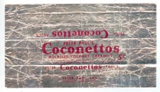 c1940s Peter Paul's Coconettos 5c candy bar wrapper - 1-1/2 oz - Puerto Rico