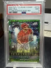 2024 Topps Chrome Cosmic ET Talent Mike Trout Green Space Dust /75 PSA 9