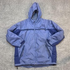 REI Jacket Kids Large 12/14 Blue Colorblock Hooded Fleece Lined Ski Winter