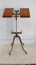 Antique Victorian Cast Iron Adjustable Book Stand Reader Display Large Volumes