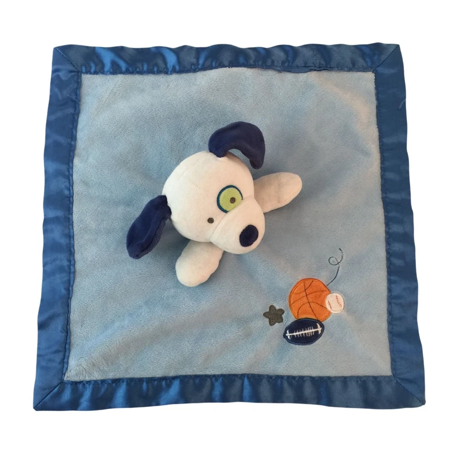 Circo Azul Cachorro Perro Lovey Béisbol Baloncesto Fútbol Satinado Borde Espalda Deportes Foto 2 de 4