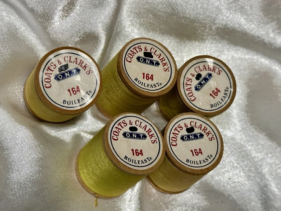 LOT of 5 Coats & Clark’s YELLOW #164 Thread 300 Yd VARIOUS - Image 2 of 4
