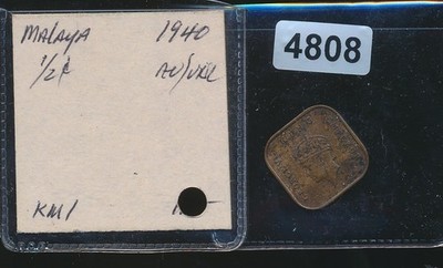 MALAYA - 1940 - 1/2 CENT KM1 XF - #4808