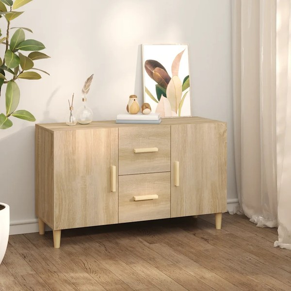 Sideboard Sonoma Eiche 100X36X60 Cm Holzwerkstoff Landhausstil-image