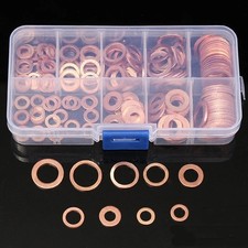 100-200Pcs Copper Washer Sump Plug Oil Seal Gasket Assorted Set M4 to M14 UK