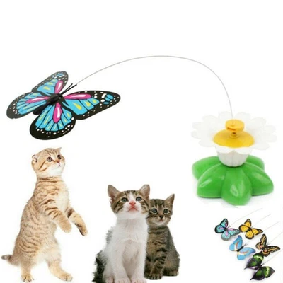 Fun Pet Electric Rotating Butterfly Toy For Cat Training Interactive Toys M