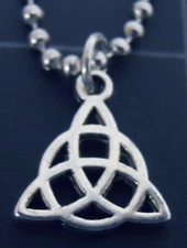 Triquetra Symbol Necklace Stainless Chain New Tiny Celtic Holy Trinity Charm