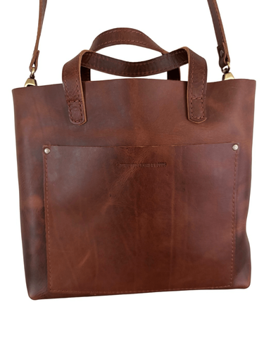 Portland Leather Goods Medium CrossBody Purse English Tan Genuine Leather Mature