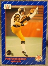 1991 AW Sports CFL Football Card - Paul Osbaldiston - Western Montana alumni -NM