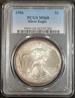 1996 $1 PCGS MS68 Silver American Eagle Rim Toning 9900.68/46295280