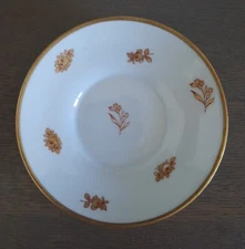 VTG Limoges France Saucer 4 1/2" Gold White Fine Porcelain Floral