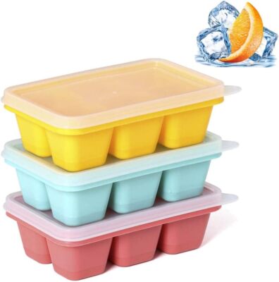 Ice Cube Trays for Freezer 3 Pack - Mini Ice Cube Trays with Lid & Easy-Release 
