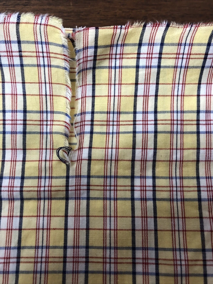 Желтая клетчатая легкая хлопчатобумажная ткань 2 ярда - Изображение 3 из 3