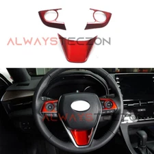 Red ABS Steering Wheel Cover Trim Accessories For Toyota Camry 2018-2024