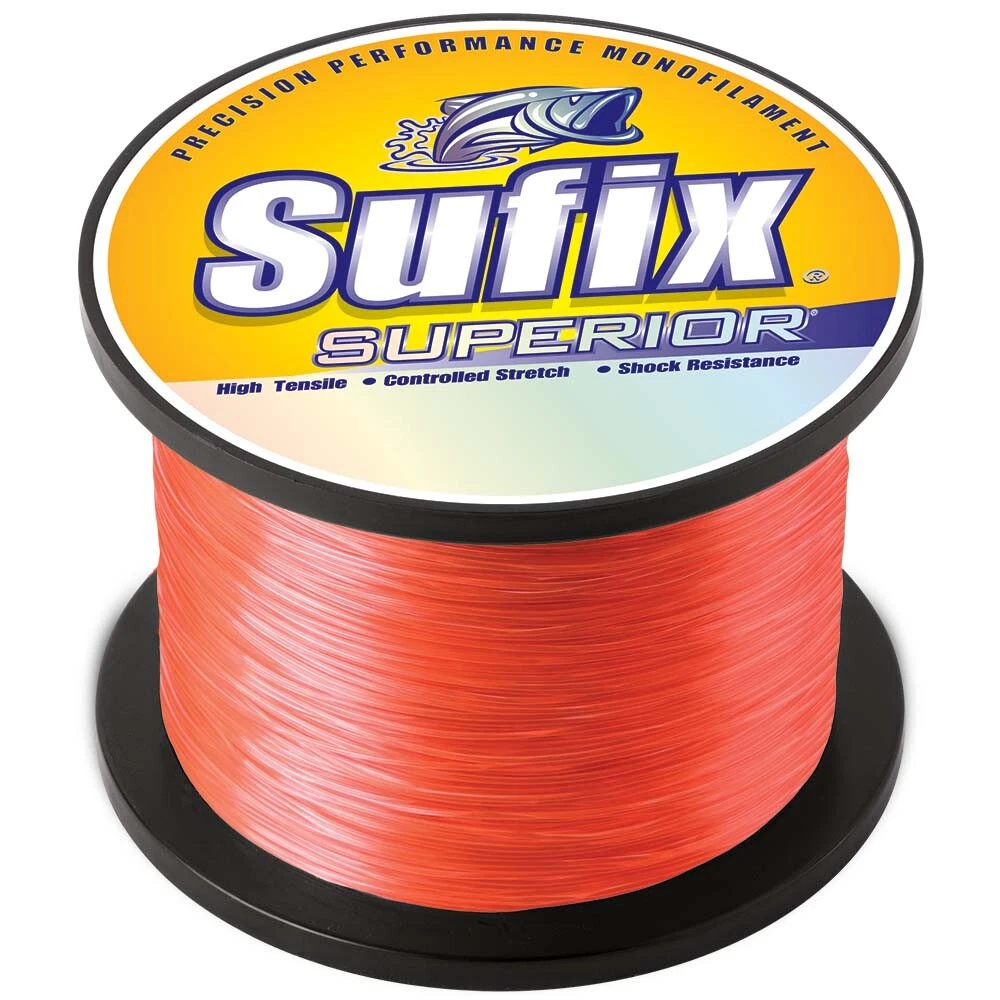 Sufix Superior Monofilament Fishing Line, Orange, 2.2 lb Spool, Pick Line  Test