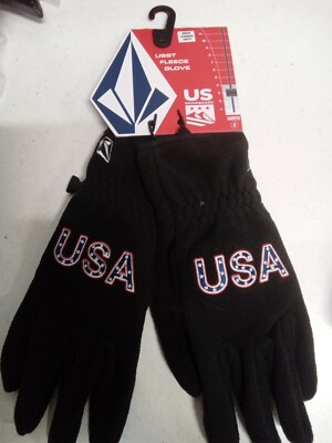 Volcom USST Men's Fleece Gloves, Black SZ XS #5A3A