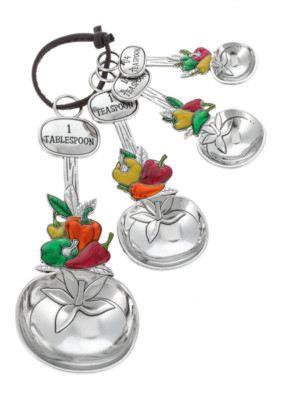 GANZ Measuring Spoons Chili Peppers 4pc Color ER70367 Easy to Gift Wrap in Box