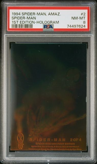 1994 Fleer Marvel  “The Amazing Spider-Man” 1st edition #2 Spider-man PSA 8