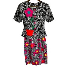 Tobias Co. vintage two piece flower power skirt set, no size tag