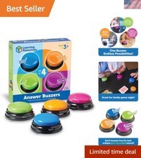 Set of 4 Interactive Answer Buzzers for Fun Game Show Learning and Trivia