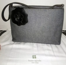 Kate Spade Cloth/Leather Shoulder Bag Like New Condition Gray