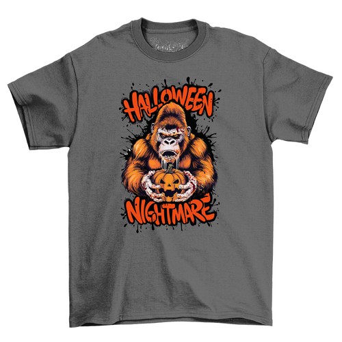 Halloween_242 Gorilla Pumpkin t-shirt - Spooky and Ape-solutely Hilarious! Unise - Picture 2 of 46
