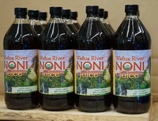 100% PURE HAWAIIAN WAILUA RIVER NONI JUICE Certified Organic: 12 Quart Bottles