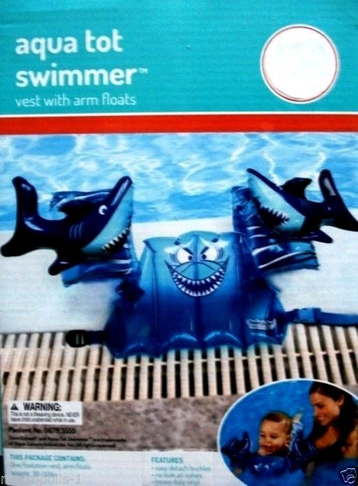 游泳学校,AQUA TOT 游泳器,儿童漂浮设备,带手臂漂浮,安全背心,全新 — 第 2/4 张图片