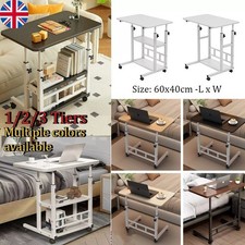 Height Adjustable Small PC Computer Desk Mobile Overbed Table Laptop Stand Shelf