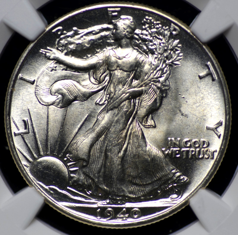 1940 WALKING LIBERTY HALF DOLLAR NGC MS 63 EXCELLENT GLOSSY WHITE SILVER SATIN