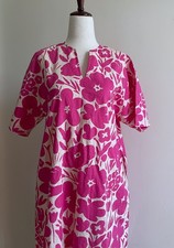 Merimekko X Uniqlo Spring Summer Pink Ivory Floral V Neck Tunic Tent Dress XXS