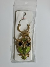 Sparkling Rhinestone Green Owl Key Chain/Bag Charm New In Packaging
