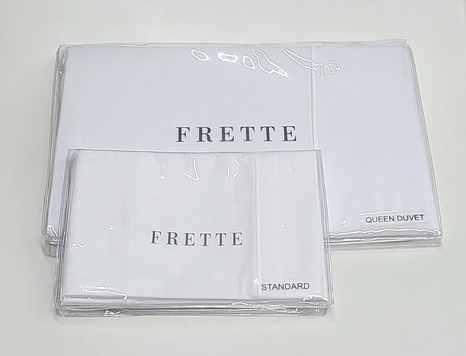 Set copripiumino Frette One Bourdon Queen bianco/bianco 100% cotone percalle - Immagine 2 di 4